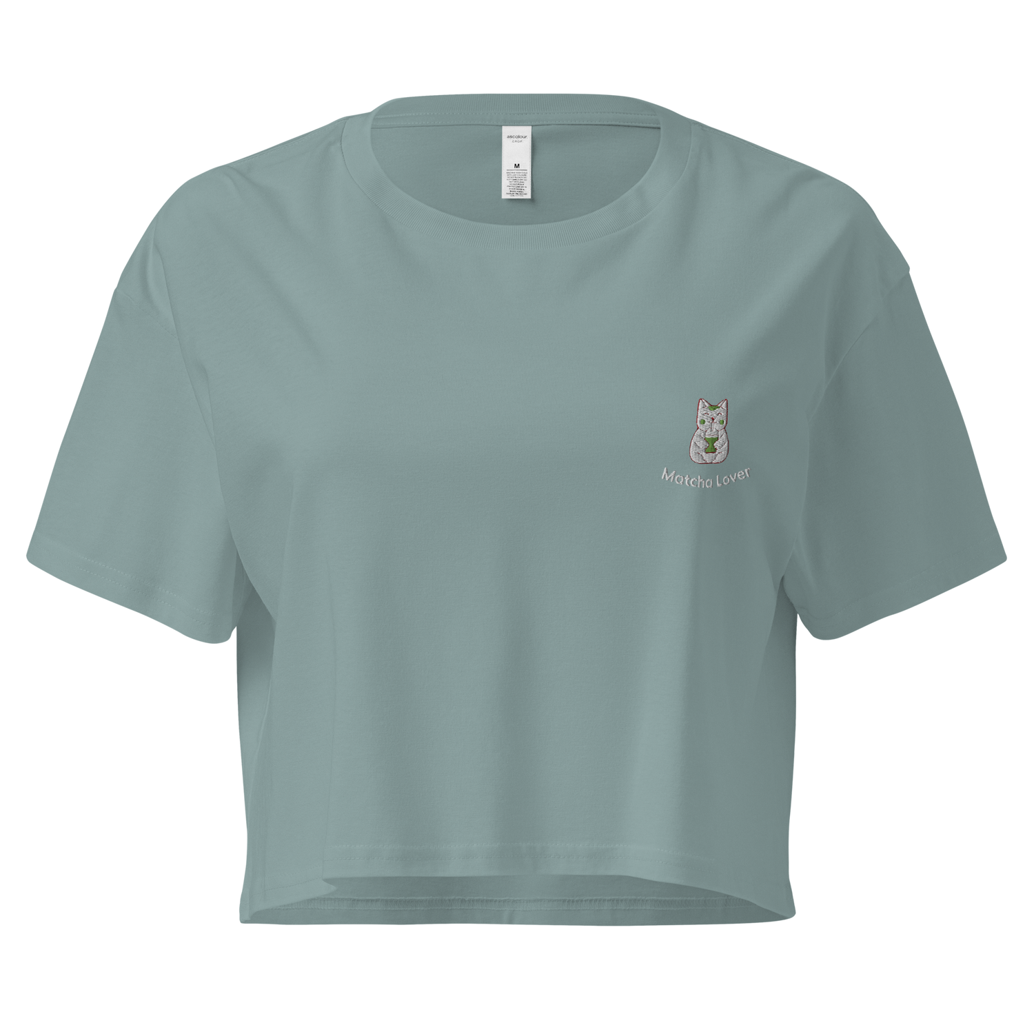 Hand-Embroidered Matcha T-Shirts