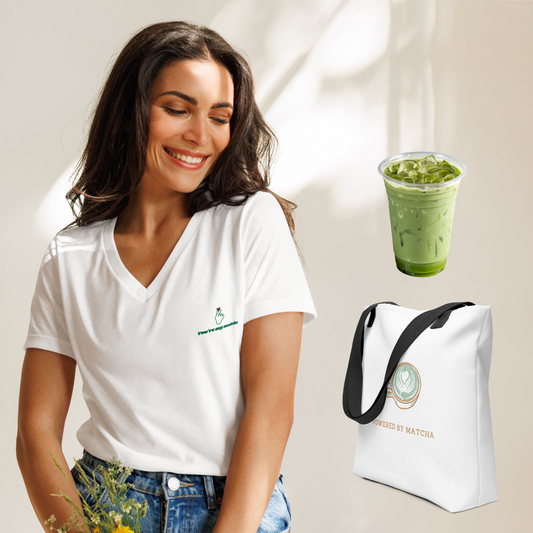 Everyday Matcha Bundle - Matcha Tote & V-Neck